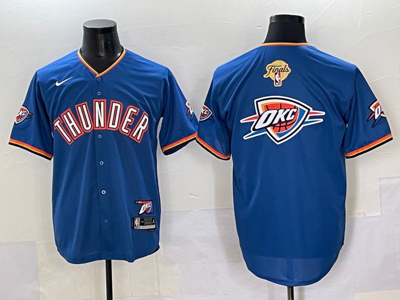Men 2025 Oklahoma City Thunder Blank Blue Nike Joint Name NBA Jersey style 1->oklahoma city thunder->NBA Jersey